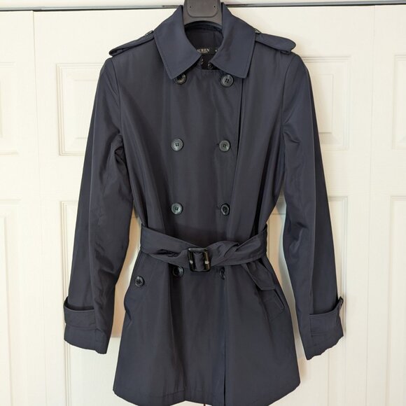 Lauren Ralph Lauren Navy Trench Coat - Picture 11 of 12